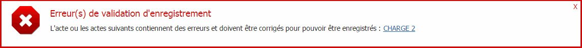 Erreur d'enregistrement