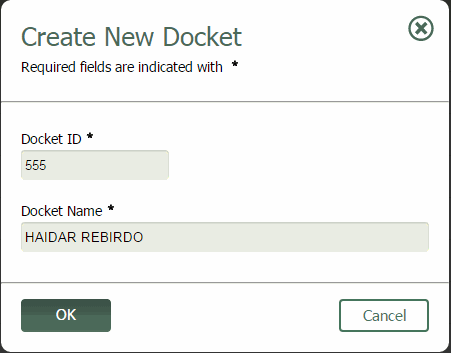 Completed Docket Window