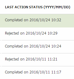 Last Action Status Column