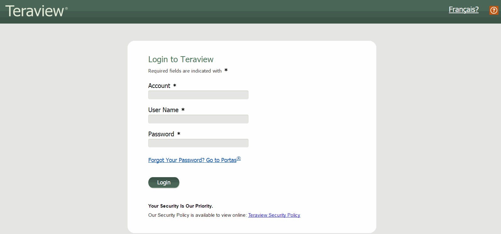Login Screen
