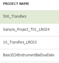 Project Name Column