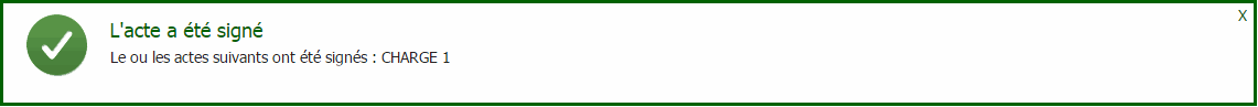 Message de confirmation de signature