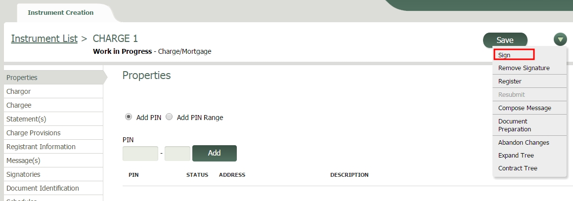 Sign from any branch