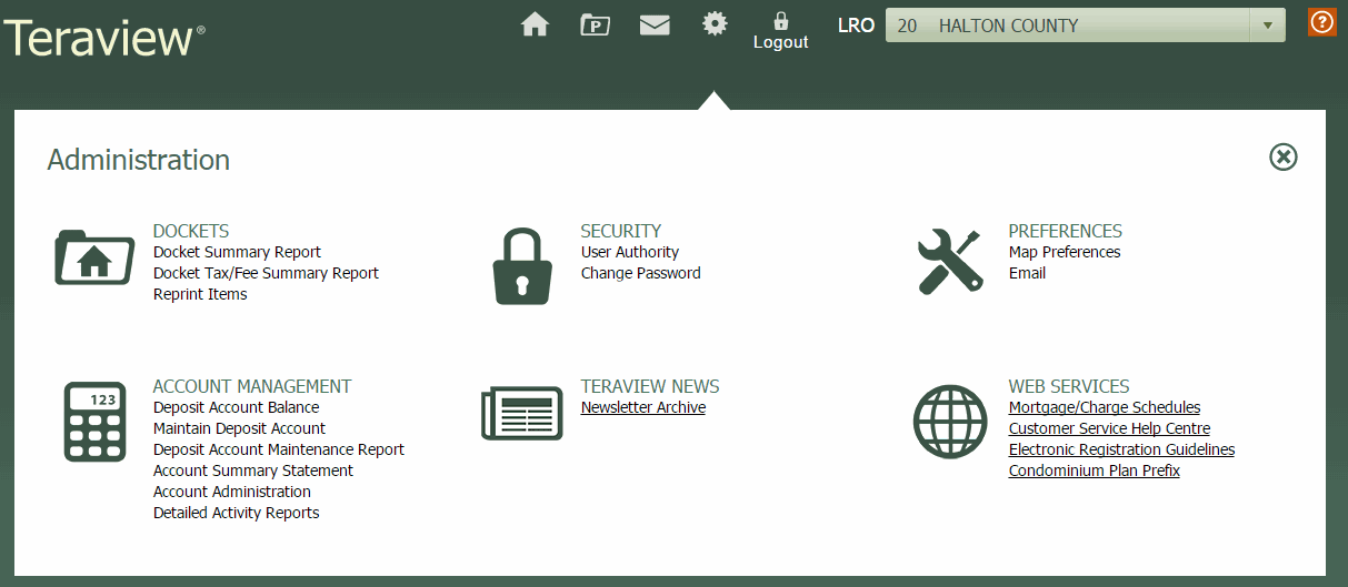 Administration Pane
