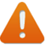 Orange warning icon with exclamation point
